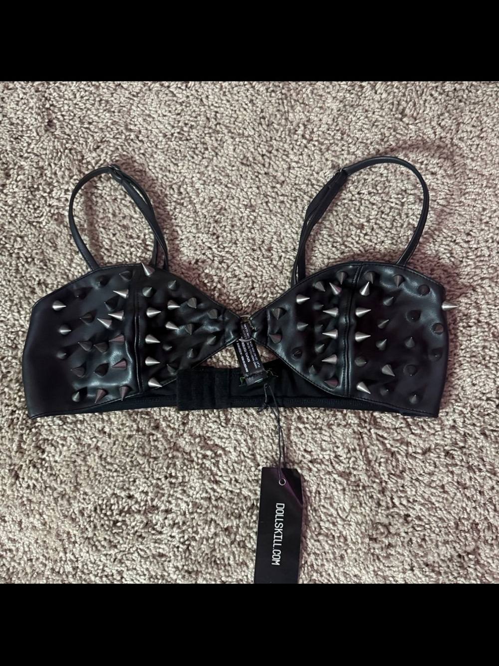 Dolls Kill Black Studded Spike Bralette